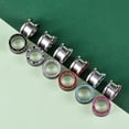 thumbnail image 2 of 12Pcs Stainless Steel Screw Fit Ear Tunnels Single Row Inlaid Color Diamond Gem Tunnels Piercing 0G, 2 of 5