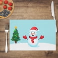 thumbnail image 3 of Christmas Decor Placemats Heat-Resistant Snowman Cute Cartoon Indoor Doormat Durable Christmas Tree Christmas Outside Decorations for Porch - for Home Table Coffee Table Deco (17.7x13 Inches), 3 of 6