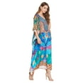 thumbnail image 2 of Robe Kaftan Longue Décontractée Ample à Manches Kimono pour Femmes Grande Taille, Tenue de Villégiature, Robe de Soirée, Fête, Été, Plage, Couvre-Maillot, 2 of 6