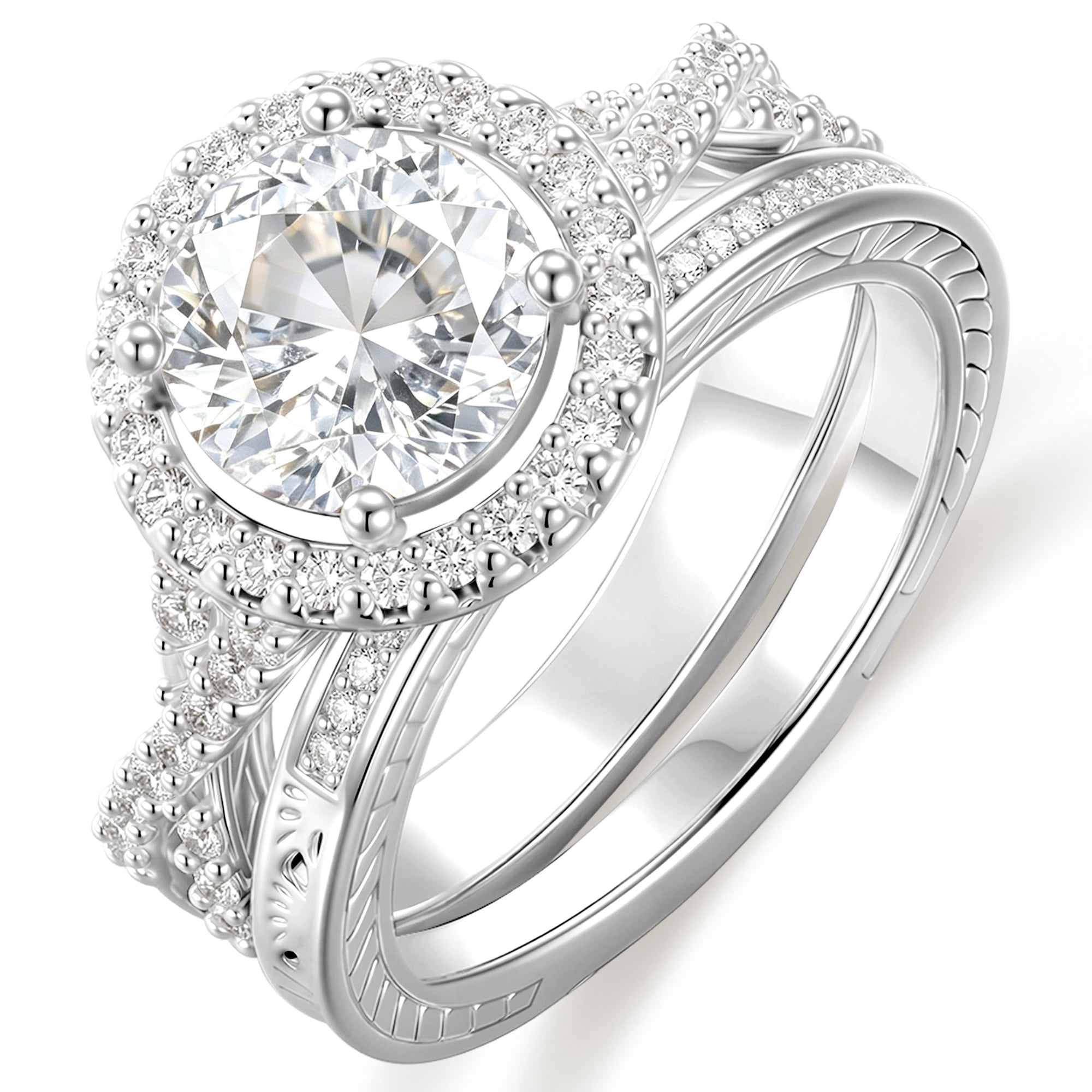 Bestyle Pure 925 Sterling Silver Heart Rings for Women, Simple 