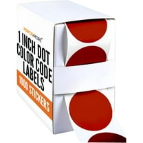 PERFORMORE 1 Inch Dot Matte Color Code Labels for Color Coding and Organization, Round Coloured Easy Peel Strong Self Adhesive Dot Stickers,1000 Stickers Per Roll, in Dispenser Box (Red)