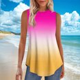 thumbnail image 6 of Jalioing Tank Tops for Women Crew Neck Sleeveless Flowy Casual Shirts Gradient Print Summer Fashion T Shirts, 6 of 7