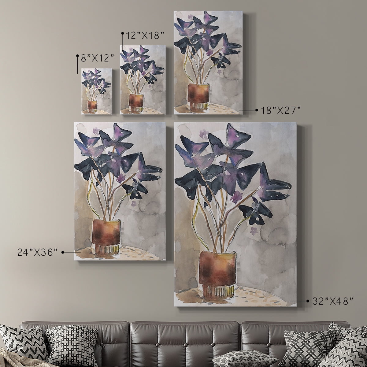 Oxalis in Vase I Premium Gallery Wrapped Canvas - Ready to Hang