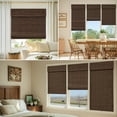 thumbnail image 3 of MiLin Roman Shades for Windows Cordless Blackout Roman Window Shades Blinds 100% Natural Linen Hand-Made Roman Blinds (Belgian Chocolate with Lining, Block 100% Light, 66" W X 60" H), 3 of 6