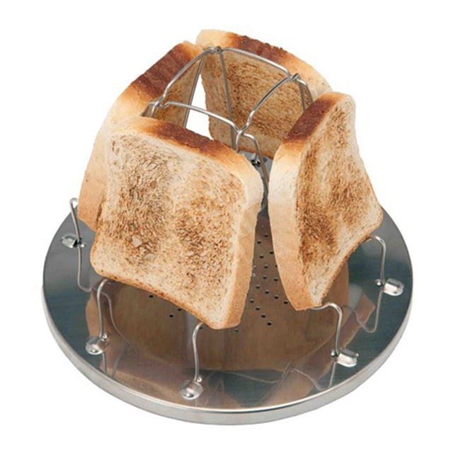 Folding Camping Stove Toaster Stainless Steel Camping Toaster Rack Holder 4 Slice Toaster Tray