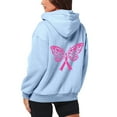 thumbnail image 4 of Arlun Womens Zip up Hoodies Pink Ribbon Cancer Awareness Graphic Hooded Sweatshirts Loose Fit Long Sleeve Drawstring Full Zipper Jackets with Pockets Sky Blue2 M, 4 of 6
