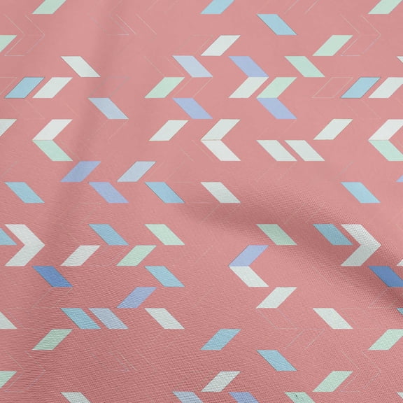 oneOone Cotton Flex Peach Fabric Geometric Sewing Craft Projects Fabric Prints By Yard 40 Inch Wide-SK