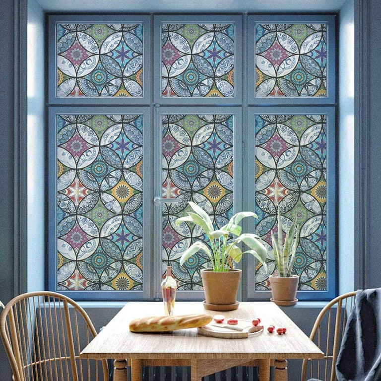 DKTIE Static Cling Decorative Window Film with Installation Tool