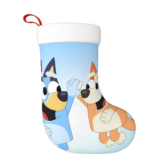 Saiise Bluey Print 17.7 Inches Christmas Stockings,Large Stockings for for Christmas Xmas Tree Holiday Fireplace Family Decor Gifts