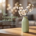 thumbnail image 4 of Unique Bargains Small Ceramic Vase Matte Ribbed Decorative Flower Vase for Bathroom Green, 4 of 5