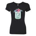 thumbnail image 2 of Wild Bobby, Y'all Is Not Word It's A Word Southern Artsy Jar with Flowers Pop Culture Womens Slim Fit Junior Tee, Black, Small, 2 of 3
