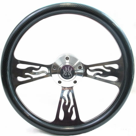 Hot Rod Street Rod Rat Rod with Aftermarket Column Carbon Fiber Steering (Best Aftermarket Steering Wheel)