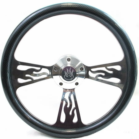 - Hot Rod Street Rod Rat Rod with Aftermarket Column Carbon Fiber Steering Wheel