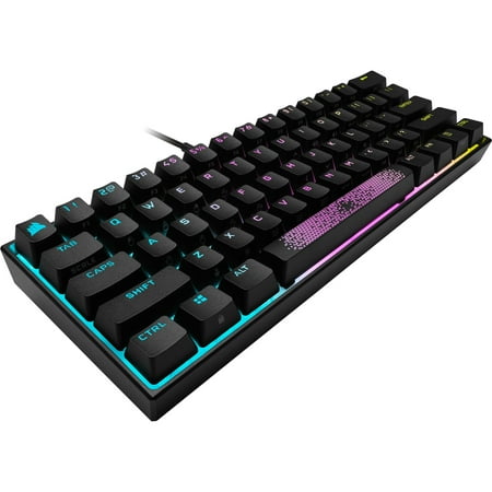 CORSAIR - K65 RGB Mini Wired 60% Mechanical Cherry MX SPEED Linear Switch Gaming Keyboard with PBT Double-Shot Keycaps - Black