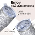 thumbnail image 4 of 20oz elephant Stainless Steel Tumbler with Handle and Straw Insulated Cup Travel Coffee Mug with Lid and Straw Vacuum Insulation Technology Gift for elephant Enthusiasts Women Men, 4 of 6