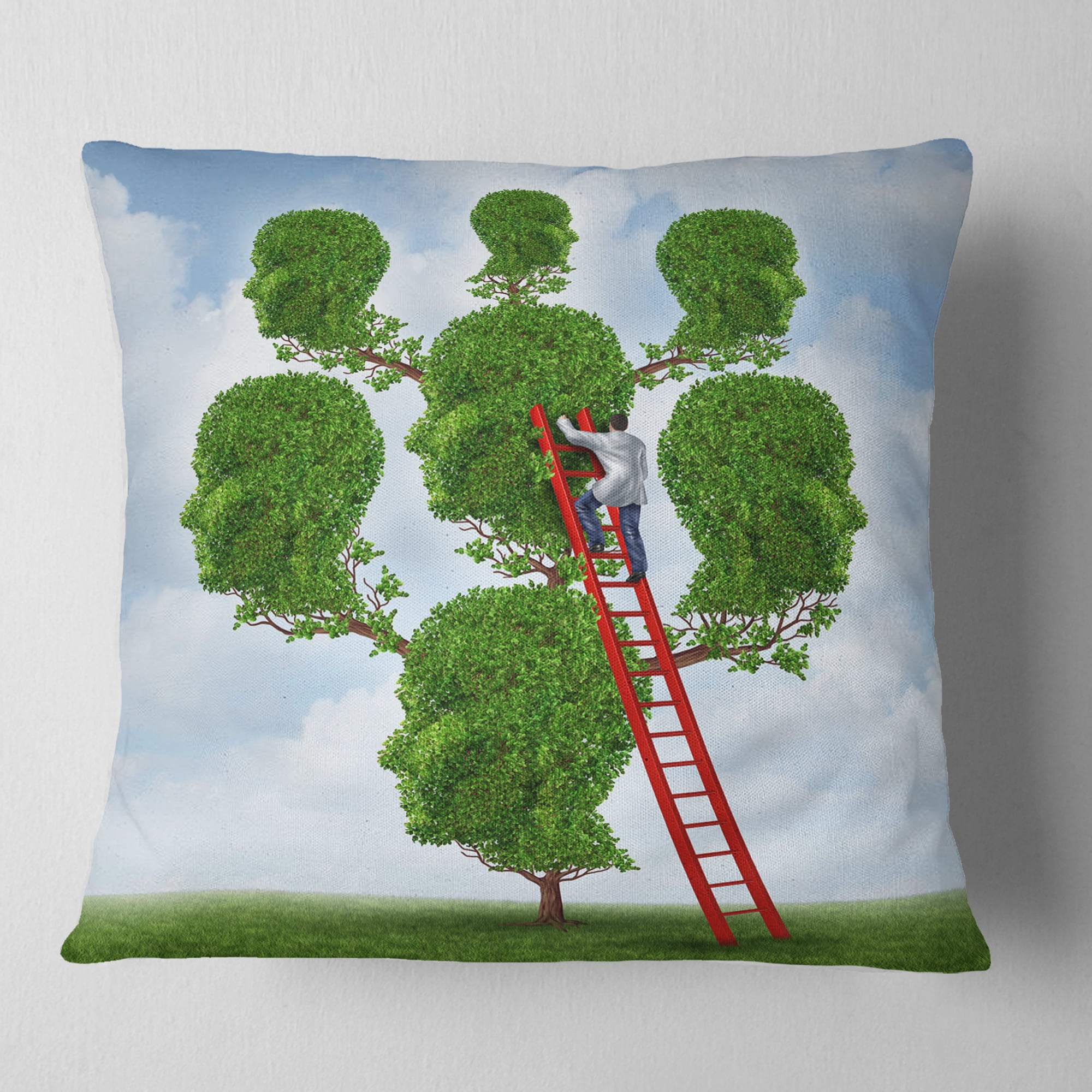 Designart Family Therapy - Abstract Throw Pillow - 16x16