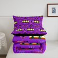 thumbnail image 5 of jejeloiu Vibrant Tribal Twin Comforter Sets For Girls,Bohemian Print Bedding Set,Purple Multicolor,Black Reversible,2-Piece,1 Comforter and 1 Pillowcase, 5 of 7