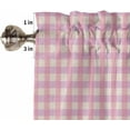 thumbnail image 5 of Pink Kitchen Curtain 24 Inch Length Small Short Cafe Tiers Curtains Drape, Grid Checkered Plaid Gingham Lattice Trellis Window Treatment Rod Pocket Drapery Panels Curtains, 27.5x24, 5 of 5