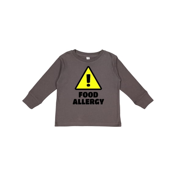 Inktastic Caution Food Allergy Boys or Girls Long Sleeve Toddler T-Shirt
