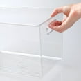 thumbnail image 5 of mDesign Deep Plastic Home Storage Organizer Bin, Built-In Handles, 2 Pack, Clear, 5 of 9
