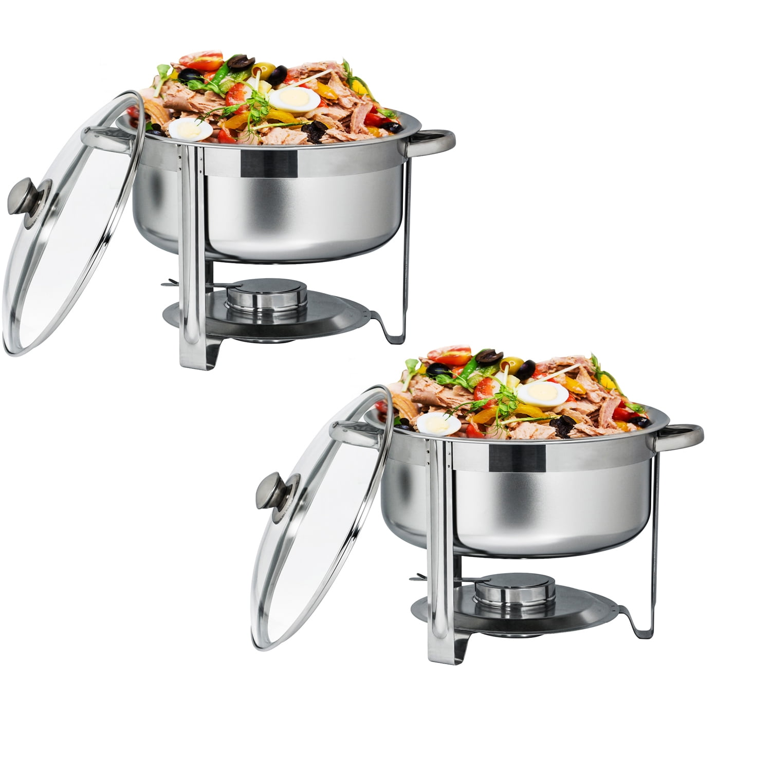 Zimtown (Pack of 2) 8 Quart Round Chafing Dishes Buffet Catering Chafer