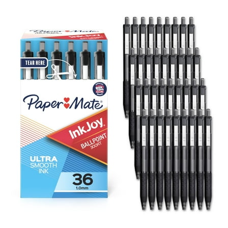 Paper Mate InkJoy 300RT Retractable Ballpoint Pens, Medium Point (1.0mm), Black, 36 Count