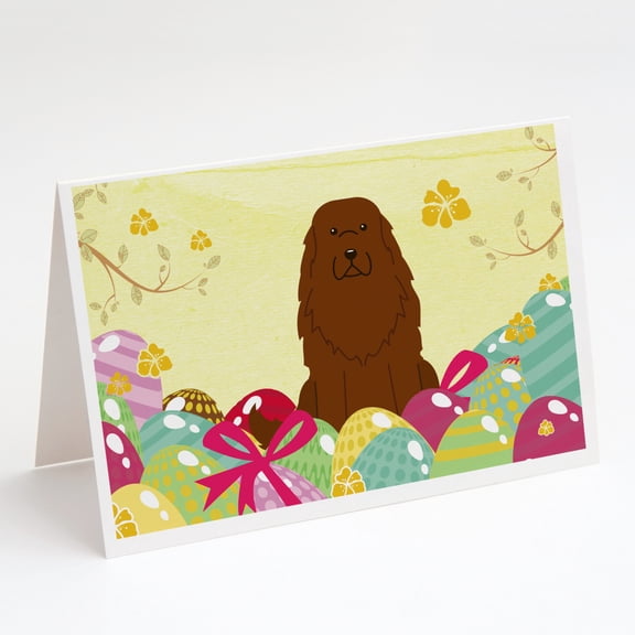 Easter Eggs Caucasian Shepherd Dog Greeting Cards and Envelopes Pack of 8