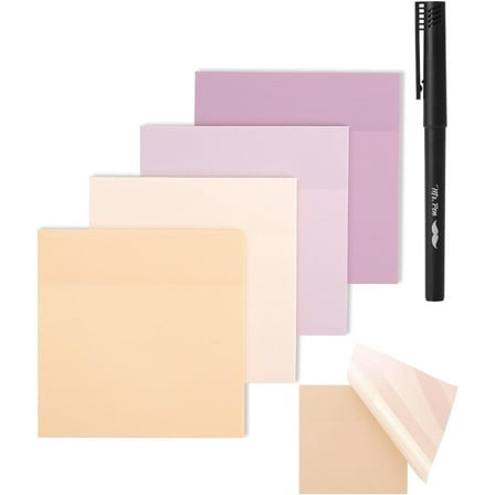 Mr. Pen- Transparent Sticky Notes, 3x3, 200 Sheets, Pastel Colors, See Through Sticky Notes, Sticky Notes Transparent, Translucent Sticky Notes, Clear Transparent Sticky Notes, Sticky Notes Clear