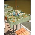 thumbnail image 2 of Square Outdoor Tablecloth with Umbrella Hole Summer Wildflowers Outside Table Cloth Waterproof Patio Table Cover Pastoral Oil Painted Retro Art Zipper Tablecloths for Picnic Party Camping 54x54 Inch, 2 of 8