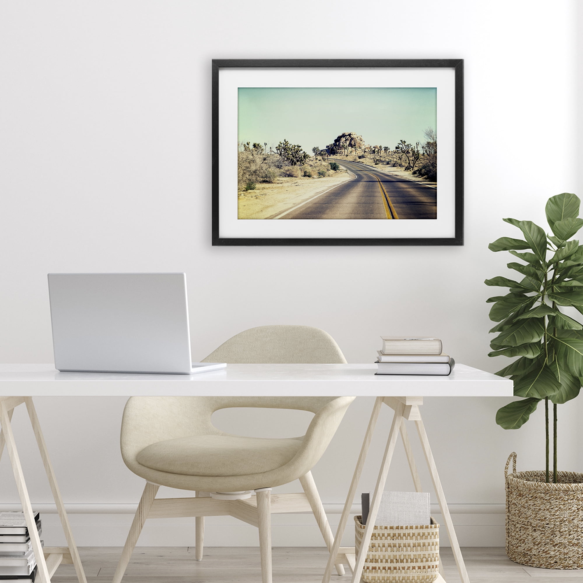 Road Trip Joshua Tree Park Black Framed Print Under Glass, design by Joseph S Giacalone