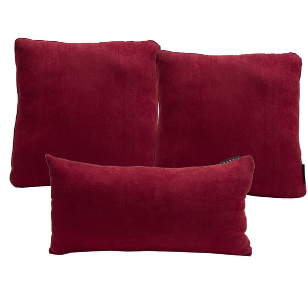 Cojines Decorativos (2 Cuadrados grandes + Rectangular) Rojo Dicasa Red Delta Zita