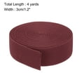 thumbnail image 2 of Uxcell Twill Elastic Band Double Side 1 Roll Flat Elastic Ribbon Cord for Sewing Waistband Wine Red 1.2 Inch x 4 Yard, 2 of 6