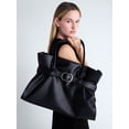 thumbnail image 2 of Scoop Women's Faux Leather Buckle Tote Bag, Rich Black, 2 of 6