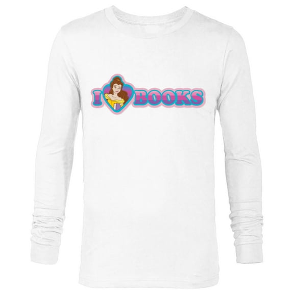 Disney Princess Belle I Heart Books - Long Sleeve T-Shirt for Men - Customized-White