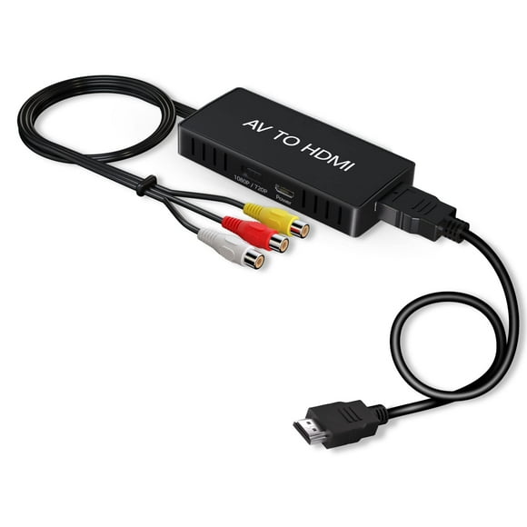 VIXLW RCA to HDMI Adapter, AV to HDMI Converter, 1080P Mini Composite to HDMI Adapter, Support PAL/NTSC for PC, Laptop, TV, WII, Xbox, PS1, PS2, PS3, STB, VHS, VCR, Blue-Ray DVD Players