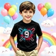 thumbnail image 2 of TGPMGRZ Boys Shirts Clothes for School Wear Cartoon Baseball Printed Short Sleeve T Shirt #A10 Black 6-7 Years, 2 of 4