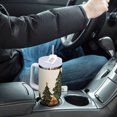 thumbnail image 4 of Yayeee 40oz Stainless Steel Tumbler with Straw and Handle Double-Wall Insulated Travel Water Bottle, Brown Christmas Trees, 4 of 8