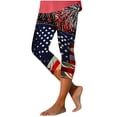 thumbnail image 3 of Cutuoiiu Womens Fashion Independence Day Print Capri Leggings Tight Yoga Pants for Sports Gifts, 3 of 5