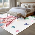 thumbnail image 4 of Spring Easter Area Rugs 5'x7', Small Throw Rugs for Laundry Room Playroom, Pink Cute Rabbits Flowers Eggs Butterflies Plants Indoor Outdoor Rug Non-Slip Low Pile Carpet Runner Reversible Floor Mats, 4 of 8