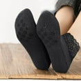 thumbnail image 2 of HNMKIU Women's Lace Trimmed Low Cut Socks with Non- Silicone Grip for Warmth and Comfort at Home Black,One Size, 2 of 3