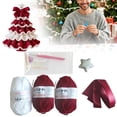 thumbnail image 1 of Christmas Decorations Desktop Ornament DIY Crochet Christmas Tree Set Red And Green Christmas Tree Crochet Set Christmas Tree Ornament Decoration With Instruction Manual Included Desktop dress up, 1 of 8