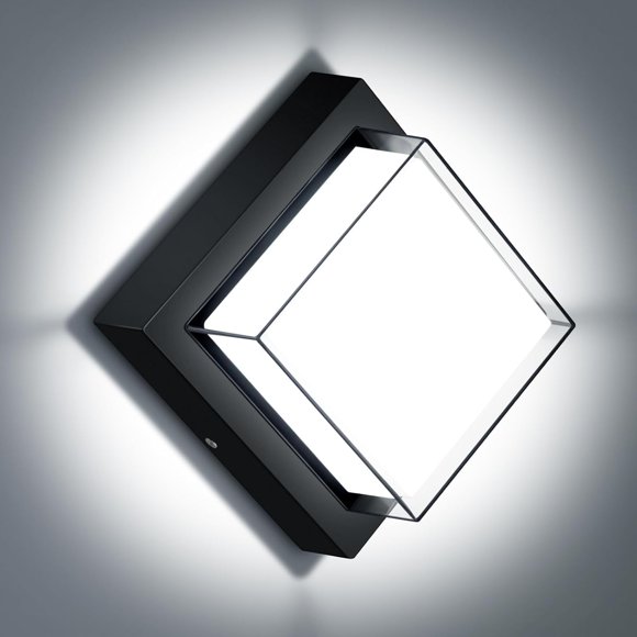LED Wall Lights 12W 6000K Outdoor Porch Light 1200LM Double-Layer Cover Aluminum Exterior Light Fixture IP65 Waterproof for Patio