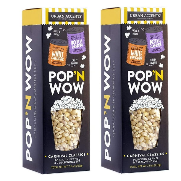 Urban Accents Pop ‘N Wow Popcorn Kernels And Popcorn Seasoning Set