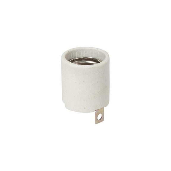 B&P Lamp Medium Base Keyless Porcelain Socket with an 8-32 Side Mount Bracket