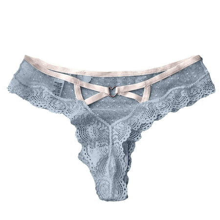 BYHONG Lace Underwear for Women Breathable Sexy Bikini Lightweight Soft Hipster Panties S M L XL Panties for Women Pack Grey L
