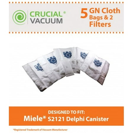5 Miele Gn Deluxe Cloth Bags 2 Filters Fit S2121 Delphi Canister 5 Miele Gn Deluxe Cloth Bags 2 Filters Fit S2121 Delphi Canister Part