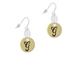 thumbnail image 2 of Delight Jewelry Goldtone Large Disc Letter - G - 3/4'' Silvertone Leaf French Earrings, 2 of 5