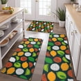 thumbnail image 2 of Lemon Mixed Citrus Fruits DarkGreen Pattern Kitchen Rugs Sets Of 3,Kitchen Runner Rugs Non Skid Washable,Decorative Kitchen Floor Mats for Kitchen,Sink,Laundry,17"x30"+ 17"x47" + 17"x59", 2 of 6