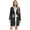 Black&Silver, variant on Choomomo Women's Satiny Wrestler Gear Fight Boxing Robe Long Sleeve Hooded Robe Loose Kimono with Belt Black&Silver 14