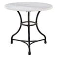 Steve Silver Claire Round Marble Top Cafe Dining Table in White/Black ...